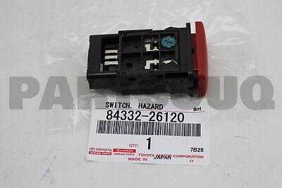 Toyota 84332-12030 Hazard Warning Signal Switch Assembly 