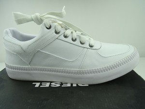 diesel white leather trainers