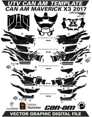 CAN-AM MAVERICK X3 DS RC 2016-2019 Template Vector Format Ai Cdr U24