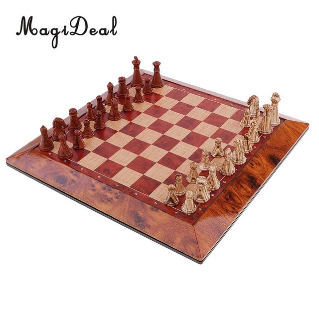 Wood Chess Wooden Magnetic Board Hand Crafted Folding Chessboard Travel Game Set