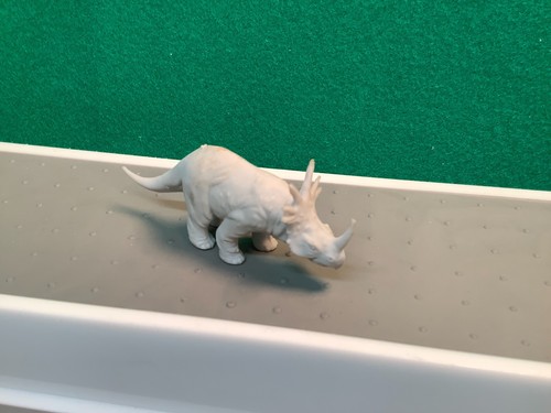 Vintage Marx 3,5" graue Styracosaurus Dinosaurier Kunststofffigur