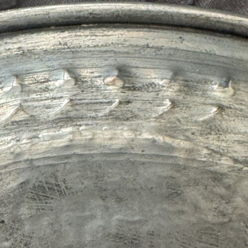Antique Wall Tinned Copper Plate Faravahar Farohar Persia (9-3/4 inch ) - Picture 13 of 16