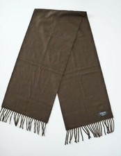 Geoffrey Beene Men's 100 Wool Scarf Brown with Fringe Made in Italy
