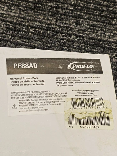 (QTY 2) PROFLO PF88AD White 8 X 8 Metal Universal Access Door - Picture 6 of 7