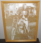 Framed Vintage Harley Davidson Motorcycle Racing Man Cave Decor Poster Print #2 — photo 1