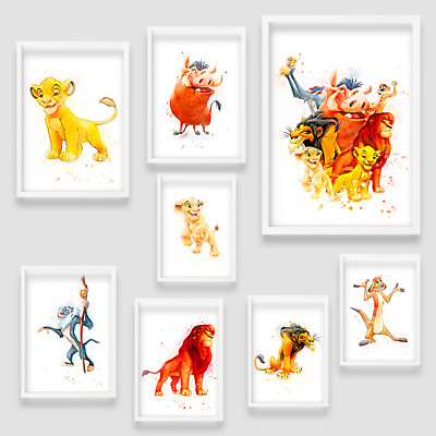 König der Löwen Disney Cartoon Wandkunst Poster Druck Bild Zuhause Kinder A4 A3