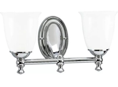 Progress Lighting P3028 Victorian 2 Light Bathroom Vanity Light - Chrome