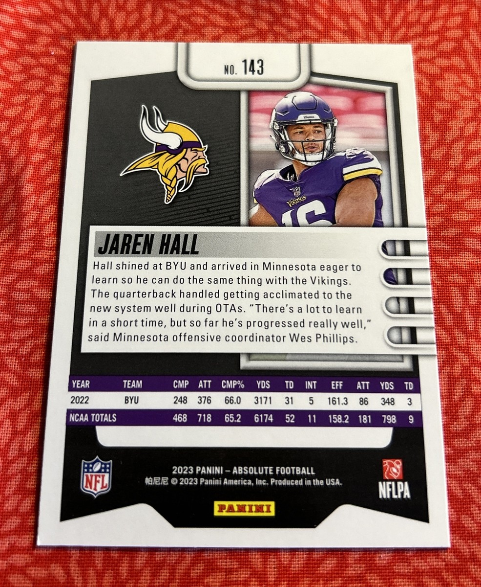 Jaren Hall 2023 Absolute Football Rookie RC #143 Vikings | eBay