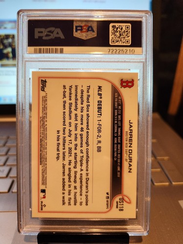 2022 Topps Chrome Update Jarren Duran Sapphire Ed. #118 Gem Mt 10. "Rookie Star" - Picture 7 of 9
