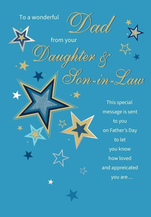 Father's Day Dad from Daughter and Son-in-Law Card. 23x15cm