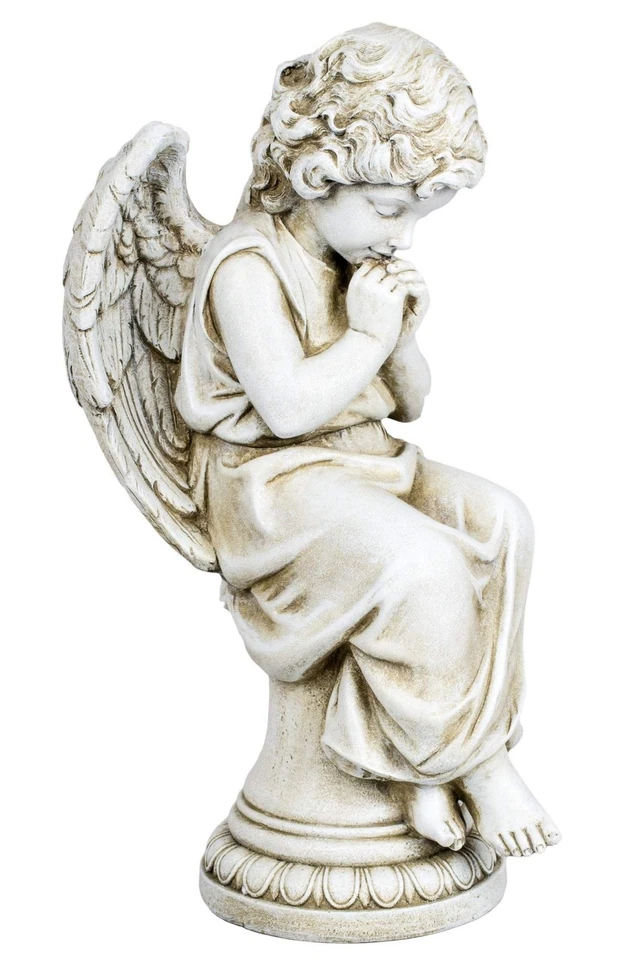 by Roman Inc., Seated Angel ON Pedestal, Garden Collection, Religious Statue,... - Image 3 of 3