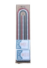 BICYCLE CRIBBAGE BOARD GAME 3 Lane MDF Track (Red, White, Black) Made In USA