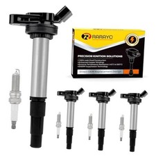 Set of 4 Ignition Coil Pack Double Iridium Spark Plugs for Toyota UF596