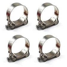 4 PCS 86-91mm 304 Stainless Steel T-Bolt Hose Clamp for 3-Inch Hose Silicone