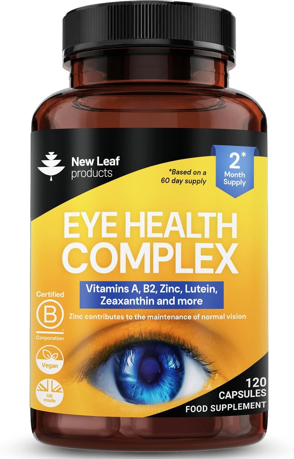 New Leaf Health Yellow Eye Health Complex - Lutein & Zeaxanthin Supplement Enriched With Vitamin A, B2 & Zinc In - Image 4