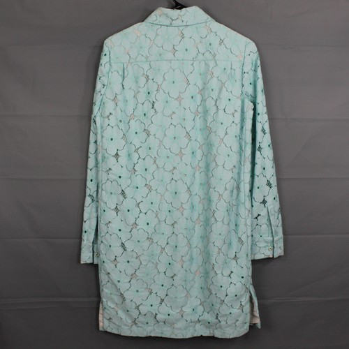Diane von Furstenberg Dress Womens 8 Leeandra Flower Lace Turquoise Silk Preppy - Picture 5 of 12