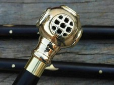 Brass Style Designer Head Handle Wooden Walking Stick Vintage Cane Antique Gift