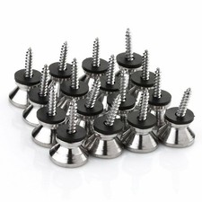 2/4/8/16Pcs Guitar Bass Chrome Metal End Pin Strap Buttons Cushion Screws Kit.