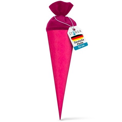 itenga Geschwister Bastelschultüte 35cm Filzverschluss PINK Zuckertüte Rohling