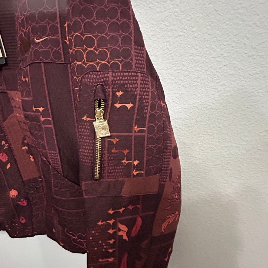 NEW Nike x Naomi Osaka Jacquard Kimono Jacket Burgundy Crush Streetwear Luxe Sm thumbnail 9