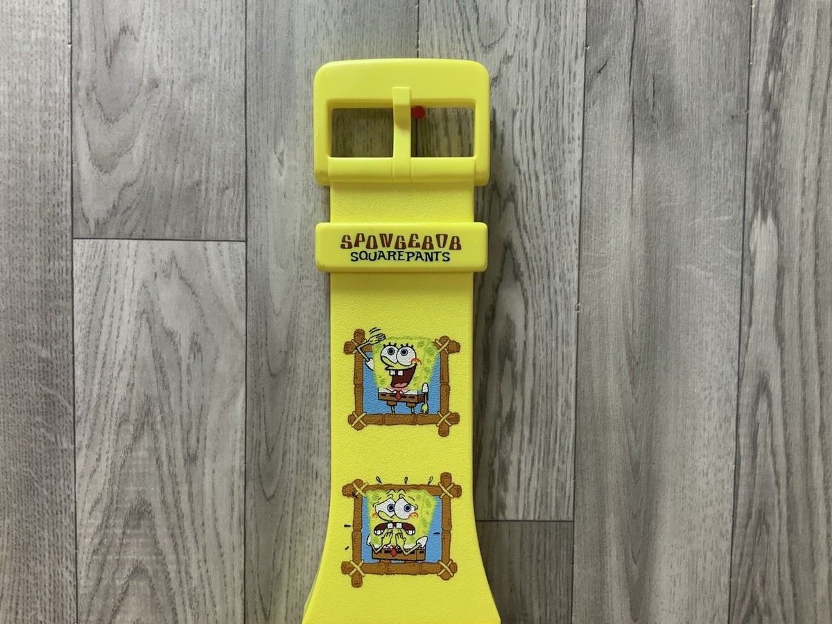 Vtg SpongeBob SquarePants Faces Giant Wristwatch Wall Clock Tested