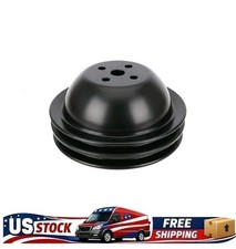 Small Block Chevy Short Water Pump Double Groove Pulley Black Steel 19551985 Sb