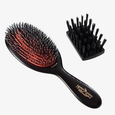 Mason Pearson BN2 Junior Bristle & Nylon Hairbrush Dark Ruby w/Cleaning Brush