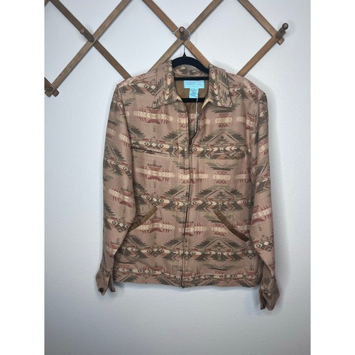 Tasha Polizzi Earthy Southwest Geometric Print Full Zip Jacket Size S