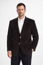 Saddlebred Sport Coat Blazer Cotton Corduroy Mens 46R Black Jacket Casual