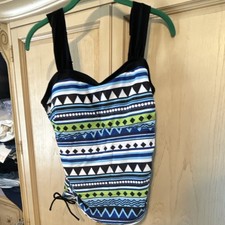 XXL Plus Size Multicolor Geometric Tankini Set, NEW IN BAG, double lined front