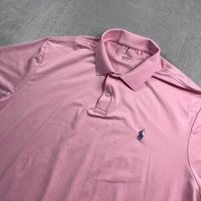 Polo Ralph Lauren Mens XL Pink Performance Short Sleeve Polo Shirt Golf