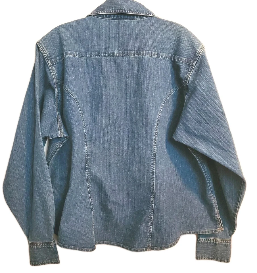 Camisa/chaqueta vaquera XL Riders azul de mezclilla Southwestern Western Wear Rodeocore Foto 2 de 4