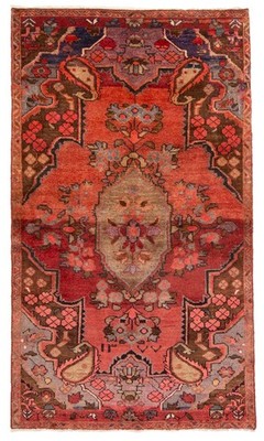Vintage Traditional Hand-Knotted Area Rug 3'8'' x 6'6'' Oriental Wool Carpet