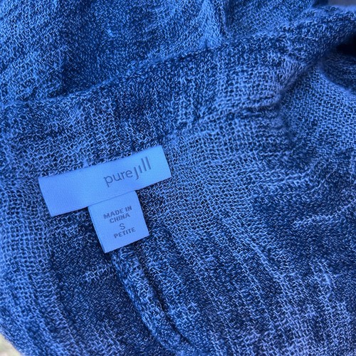 Pure J. Jill Size Small Petite Blue Gray Shirt Lagenlook Linen Blend Artsy - Picture 5 of 5