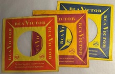 3 Original RCA Records 1950s 45 rpm 7" company slvs / Sleeves only / Very Clean