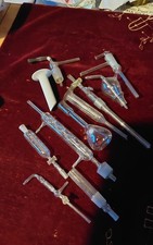 Laborglas , gemischt,Trichter; Hähne ; Tropftrichter , 3