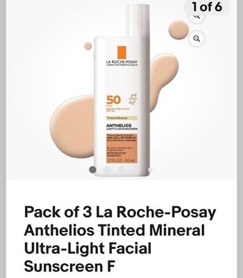 Pack of 3 La Roche-Posay  Facial Sunscreen SPF 50 Expiration 3/2025