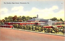 Handley High School, WINCHESTER, Virginia Linen Postcard - Tichnor