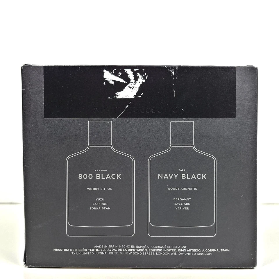 Zara Hombre Azul Marino Negro y 800 Negro Eau de Tiolette 2 x 100 ml 3,4 fl. oz. Foto 2 de 4