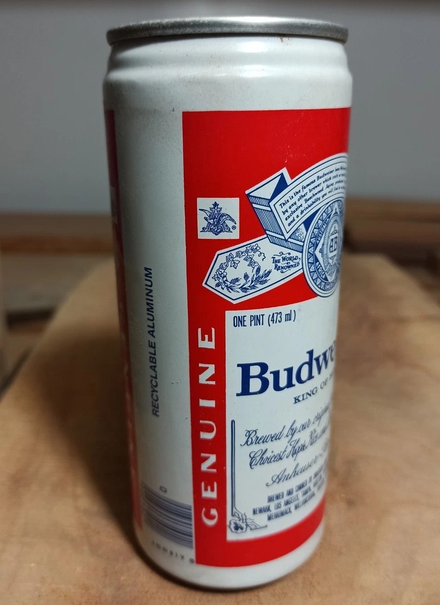 アンティーク雑貨 80sVTG Budweiser Cerveza PubMiller Spain VINTAGE 80s BUDWEISER 16OZ BEER CAN WITH PULL TAB NEW YORK EMPTY
