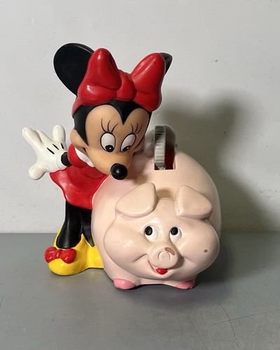 "Alcancía pequeña Minnie Mouse Disney de colección 6,5""H rasguños usados" - Imagen 1 de 6