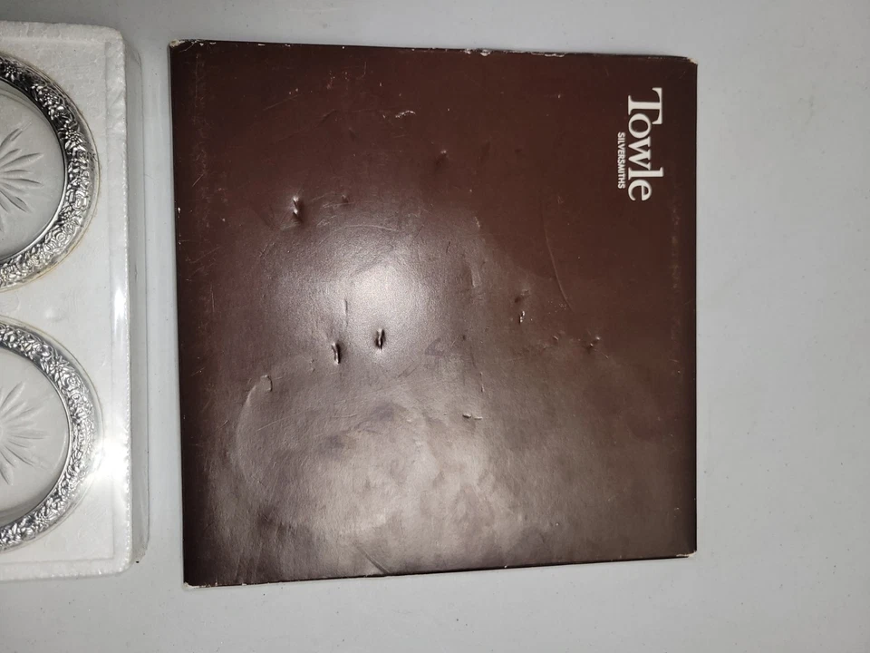 Juego de 4 Posavasos Vintage Toalla Floral Plateado/Cristal Sunburst MI Italia Foto 2 de 4