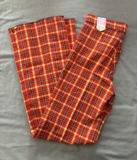 Deadstock red plaid bell bottoms