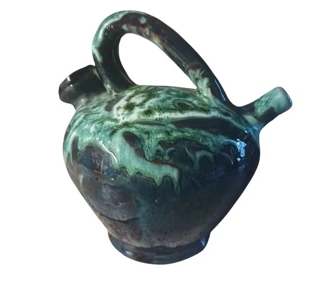 Ancienne cruche pot en grès vernis type Vallauris collection vintage - Photo 2/4