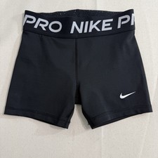 Nike PRO Dri-FIT YOUTH Girl's Medium 4" Black Active Shorts DA1033-010