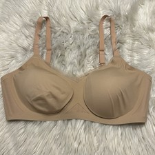 Honeylove XL Bra Tan Crossover Wireless Back Closure Removable Pads 38D/DD E