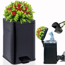Metal Dog Poop Trash Can Outside - Small Outdoor Garbage Can with Pedal - Sta...