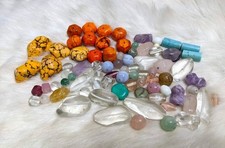 Mixed Assortment of Turquoise/ Gemstone Beads & Glass Beads 10oz.