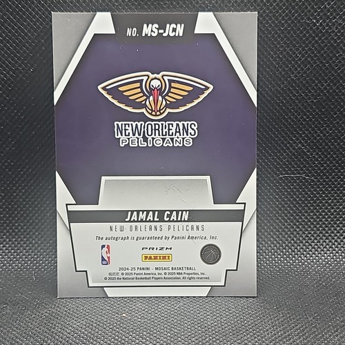 2024-25 Panini Mosaic Scripts Autograph Jamal Cain Pelicans #MS-JCN - Picture 2 of 6