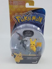 Pokemon Salandit vs Pikachu Figure Set Posed For Battle MOSC TOMY 2017 New